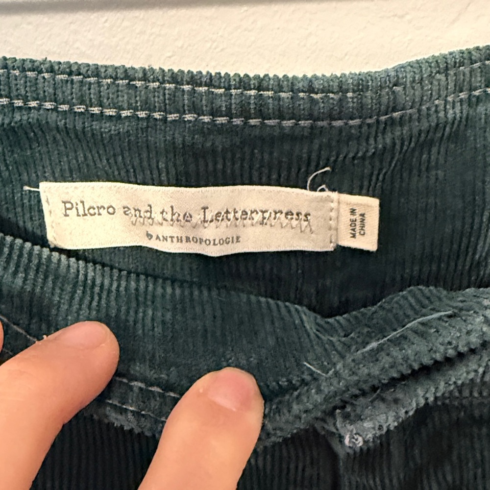 Pilcro & The Letterpress Corduroy Green High-Rise Trouser Bootcut size 29 - Picture 4 of 6
